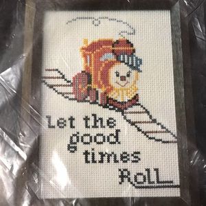 Vintage good times train counted cross stitch kit New